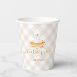 Mopshond pompoentaart Herfst geruit Baby Shower Papieren Bekers