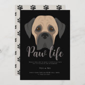 Mopshond poot levensfeest uitnodiging. Deze leuke Kaart (Voorkant / Achterkant)