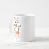 Mopshond 'Prettig Kerstfeest' Kerstmug Koffiemok (Voorkant links)