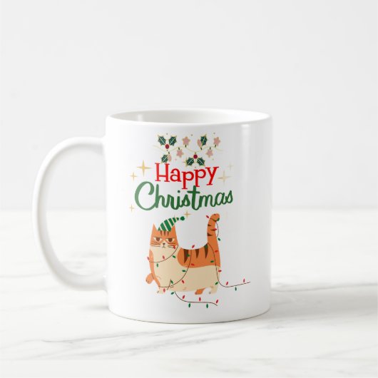 Mopshond 'Prettig Kerstfeest' Kerstmug Koffiemok (Links)