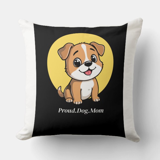 Mopshond Proud Dog Moeder Worp Kussen - Aangepaste (Voorkant)