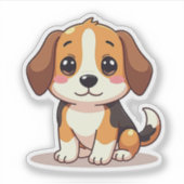 Mopshond Puppy Sticker – Grote Ogen (Voorkant)