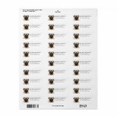 Mopshond Retouradreslabels Etiket (Full Sheet)