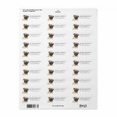 Mopshond Retouradreslabels Etiket (Full Sheet)