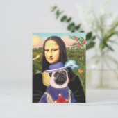 Mopshond (Sir) - Mona Lisa Briefkaart (Staand voorkant)
