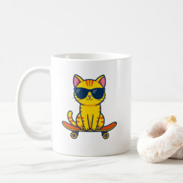 Mopshond Skateboard Mok – Grappige Coole Kat Koffi