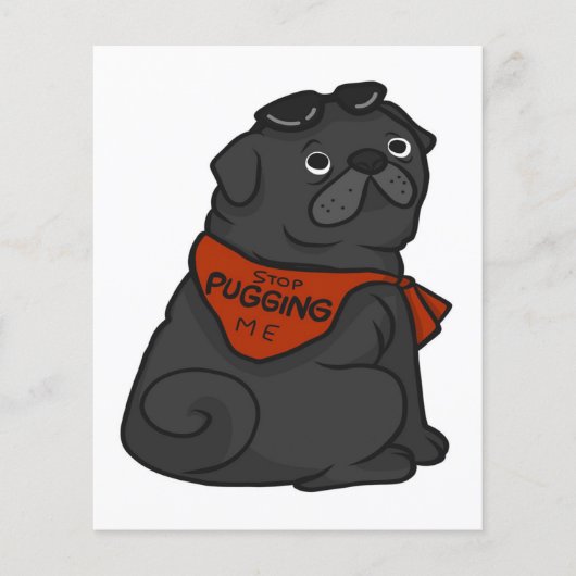 Mopshond Stop Met Knuffelen Flyer (Voorkant)