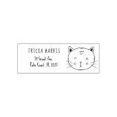 Mopshond tekenfilm kat met naam en adres  zelfinktende stempel (Design)