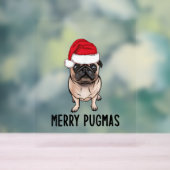 Mopshond Vrolijke Kerstmopshond Vrolijke Pugmas Acryl Bord (Neutraal)