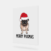 Mopshond Vrolijke Kerstmopshond Vrolijke Pugmas Acryl Bord (Hoek)