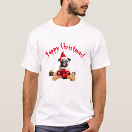 Mopshond Yappy Kerstmis Grappig T-shirt