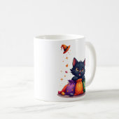 Mopshond Zwarte Kat Halloween Snoep Mok (Voorkant rechts)