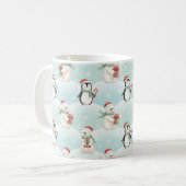 Mopshonden & Pinguïns Kerstpatroon Mok (Voorkant links)