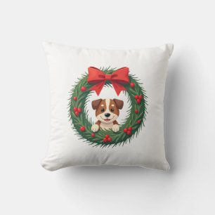 Mopshondeneus Kerstkrans Kerst hond Moeder D Kussen