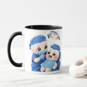 Mopshondige Tandarts Baby Patiënt Koffiemok Mok