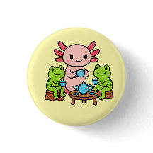 Mopshondje Axolotl Theetijd met Vrienden Knop