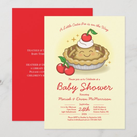 Mopshondje Baby Shower Kers Kaart (Voorkant / Achterkant)