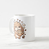 Mopshondje koffiemok latte hart (Voorkant links)