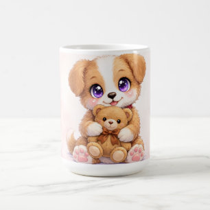 Mopshondje met teddybeer mok