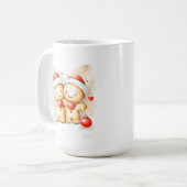 Mopshondje van kerstkrans Kerstmis mok wrap (Voorkant links)