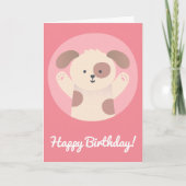 Mopshondje - Verjaardagskaart voor kinderen, met e Kaart (Voorkant)