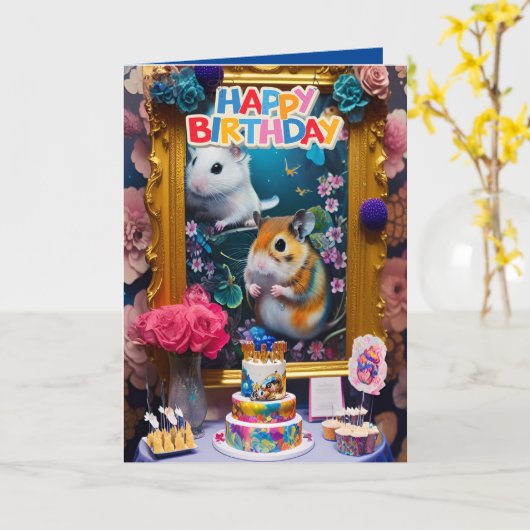 Mopshondjes Verjaardagskaart Kaart (Gele Bloem)