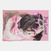 Mopshondliefhebber Keukenhanddoek (Horizontaal)