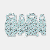 Mopshondpootje cyan achtergrond bedankdoosjes (Uitgevouwen)