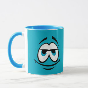 Mopshoofd Koffiekopje in Blauwe Cartoonstijl Mok