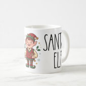 Mopshoofdas Kerst Elf Kerstmoker Koffiemok (Voorkant rechts)