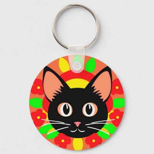 🐱 Mopshoofdje Fel Kleur Charme Sleutelhanger (Voorkant)