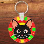 🐱 Mopshoofdje Fel Kleur Charme Sleutelhanger (Voorkant)