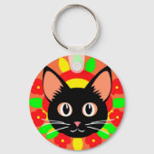 🐱 Mopshoofdje Fel Kleur Charme Sleutelhanger (Achterkant)