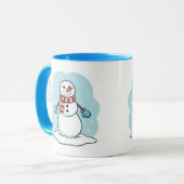 Mopshoofdje Sneeuwman Mok (Voorkant links)