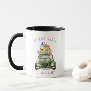 Mopshoofdjes Vintage Auto Kerst Mok