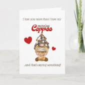 Mopshumor Cute Kabouter Koffie Grappige Valentijns Kaart (Voorkant)