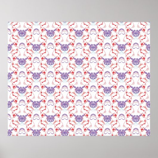 Mopsmuster-Poster Poster (Voorkant)
