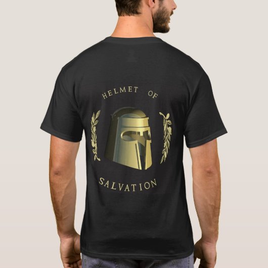 Mor van goederen - helm van redding t-shirt (Achterkant)
