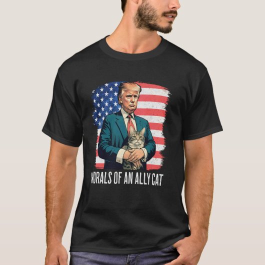 Moraal van een bondgenoot kat t-shirt (Voorkant)