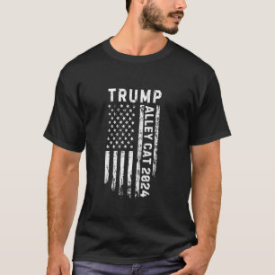 Moraal van een zwerfkat Verontruste patriottische T-shirt