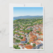 Morabeza Creations – Sunlit Hilltop Town Cityscape Bedankkaart (Achterkant)