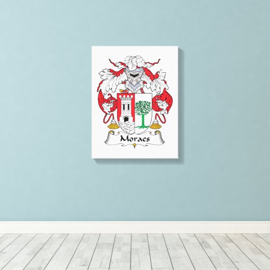 Moraes Family Crest Canvas Afdruk (Insitu (Houten vloer))
