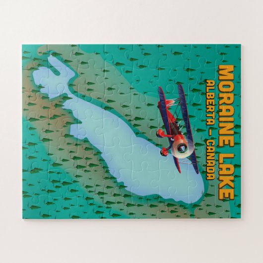 Moraine Lake Alberta Canada Map Legpuzzel (Horizontaal)