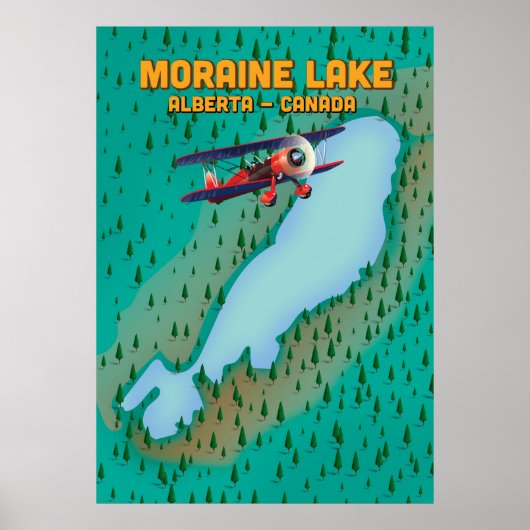 Moraine Lake Alberta Canada Map Poster (Voorkant)