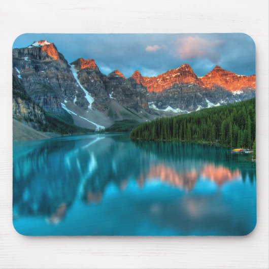 Moraine Lake bij Sunset Muismat (Voorkant)