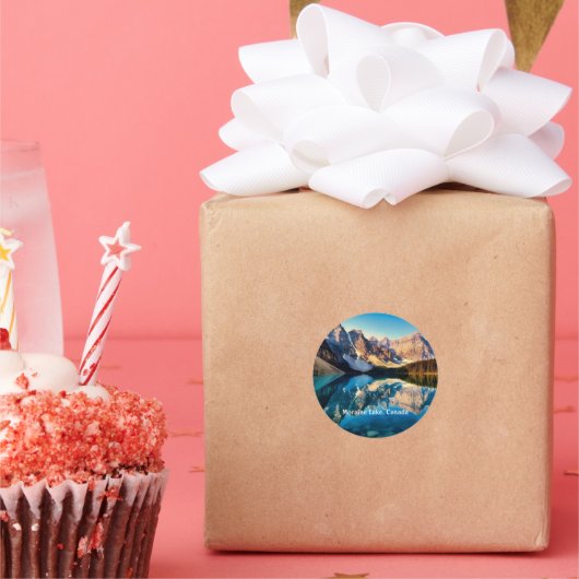 Moraine Lake, Canada Ronde Sticker (Feest)