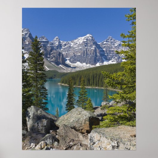 Moraine Lake, Canadese Rockies, Alberta, Canada Poster (Voorkant)