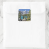 Moraine Lake, Canadese Rockies, Alberta, Canada Vierkante Sticker (Tas)