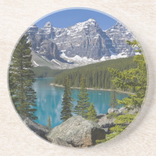 Moraine Lake, Canadese Rockies, Alberta, Canada Zandsteen Onderzetter