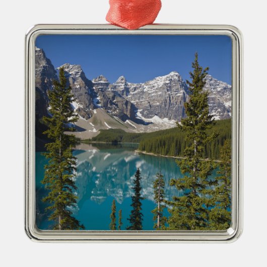 Moraine Lake, Canadian Rockies, Alberta, Canada 2 Metalen Ornament (Voorkant)